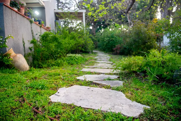 אבני מדרך בכניסה לגינה